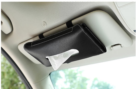 Car Sun Visor Paper Towel Bag Leather