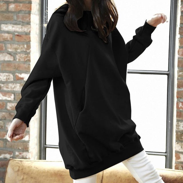 Women Casual Solid Sweatshirts Plus Size Tops Autumn