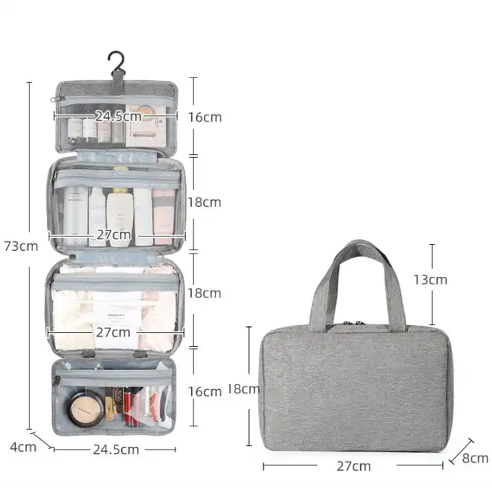 Travel Toiletry Bag, Waterproof Travel Makeup Bag Portable Wash Bag for Makeup Large Capacity Makeup Traveling Organizer Multifunctional Travel Organizer for Women Travel Camping Outdoor